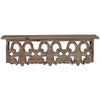 23.5 Inches Wooden Wall Shelf with Scrollwork, Small, Brown By Casagear Home