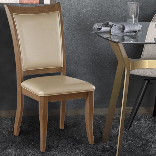 Lyla Dining Chair Set of 2 | Vegan Faux Leather | X Design | Beige