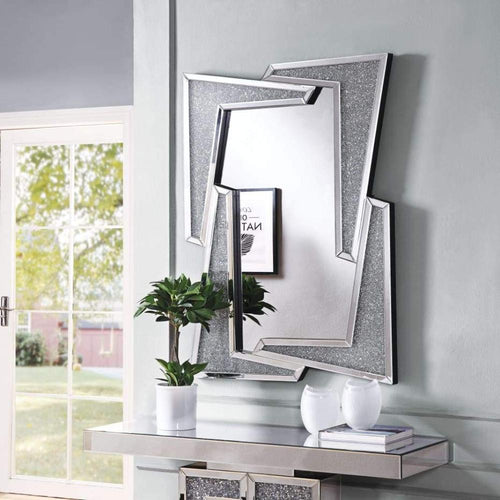 Wall Decor | Accent | Mirrored Frame | 4 L-Shaped Borders | Clear