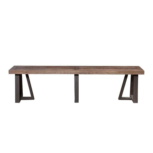 Dining Bench | Wood & Metal | Brown Finish