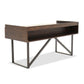 Three Drawers Wooden Desk with Tubular Metal Base and Bar Handles Brown and Black - H633-27 AYF-H633-27