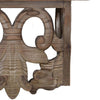 23.5 Inches Wooden Wall Shelf with Scrollwork Small Brown By Casagear Home BM180977