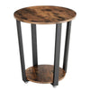 Stylish Iron and Wood End Table with Open Bottom Storage Shelf, Brown and Black - BM195860 By Casagear Home