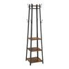 71 8-Hook 3-Shelf Ladder Coat Rack Brown and Black By Casagear Home BM195867