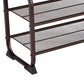 18 Industrial 3 Tier Wood Top Shoe Rack with Metal Base Black and Brown By Casagear Home BM197487