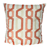 Contemporary Cotton Pillow with Geometric Embroidery, Red and Cream - BM200585 By Casagear Home