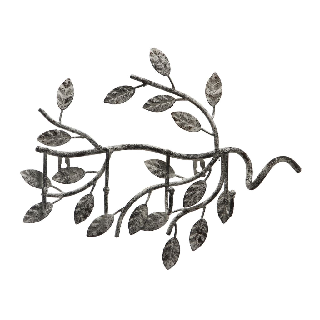Wall Hook | Branch Shape | Leaves Accent | Gray