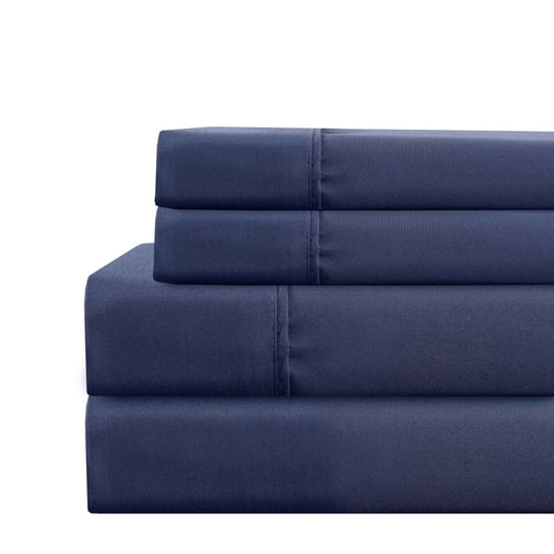 Lanester 3 Piece Twin Sheet Set | Polyester | Navy Blue