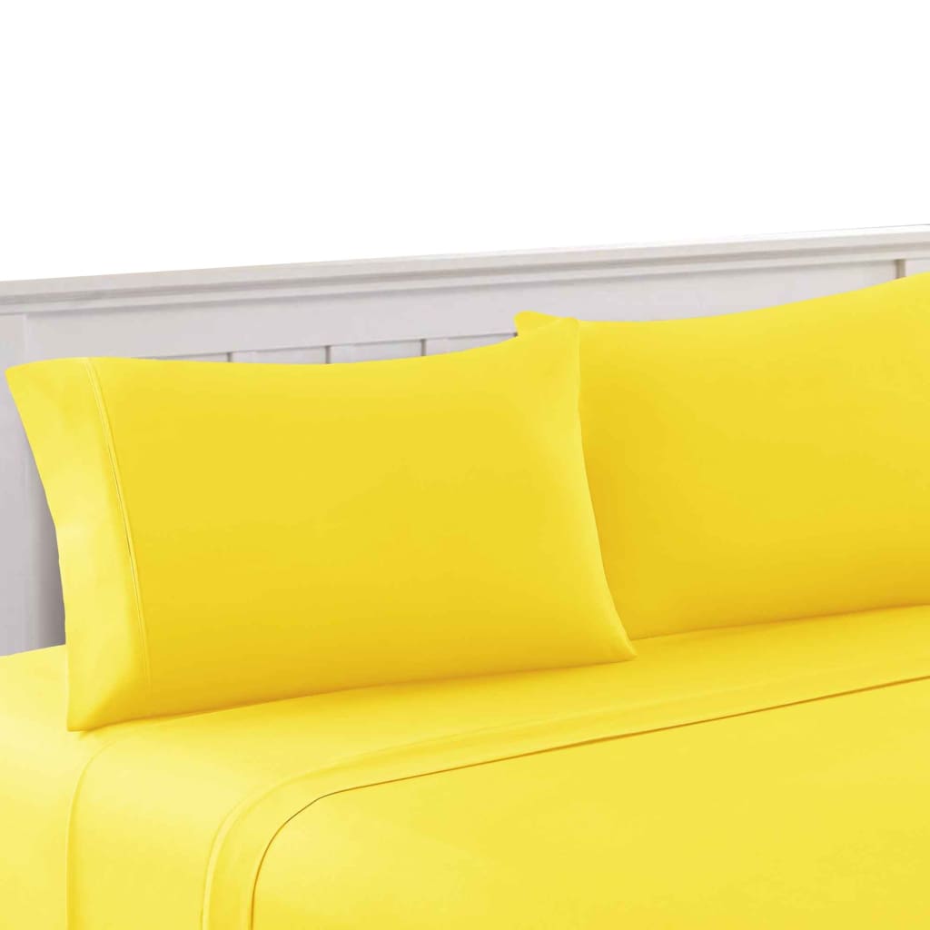 Bezons 4 Piece Queen Sheet Set | Microfiber | Yellow