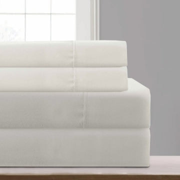 Lanester 4 Piece Full Sheet Set | Deep Pocket | White