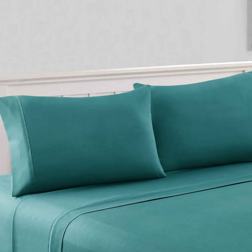 Bezons King Sheet Set | 4 Piece | Microfiber | Teal Blue