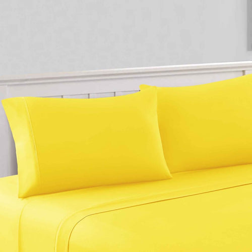 Bezons King Sheet Set | 4 Piece | Microfiber | Yellow