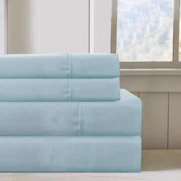Lanester Queen Sheet Set | 4 Piece | Deep Pocket | Aqua Blue