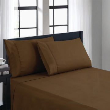 Lanester Queen Sheet Set | 4 Piece | Deep Pocket | Brown
