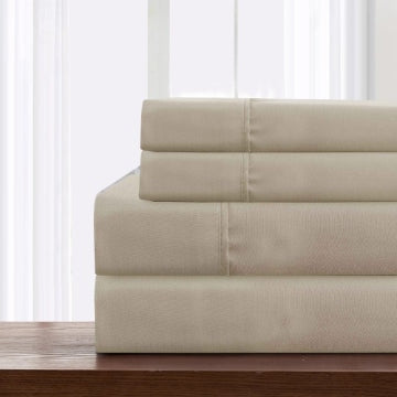 Lanester Queen Sheet Set | 4 Piece | Deep Pocket | Taupe Gray