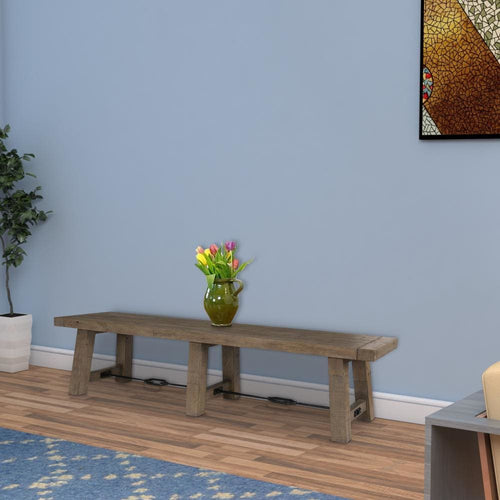 Dining Bench | Reclaimed Wood | Handcrafted | Distressed Gray