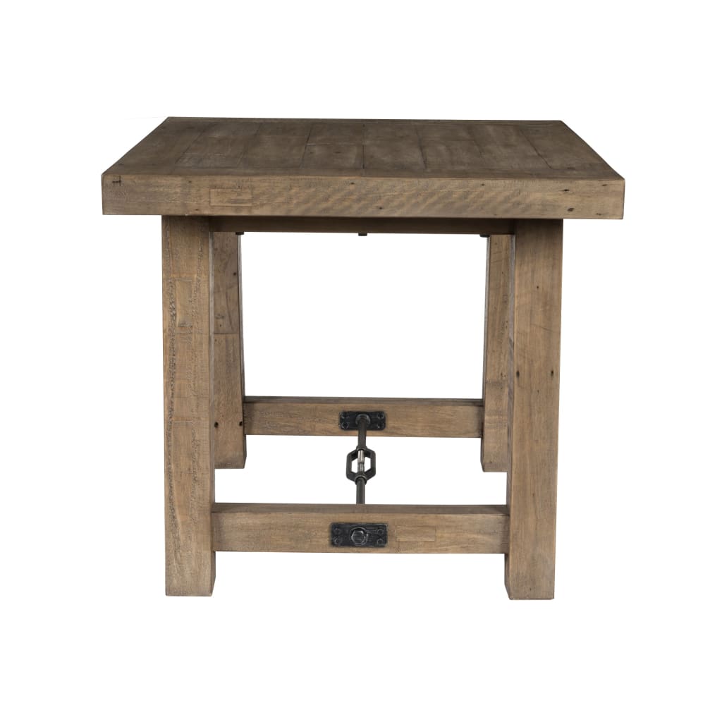 Handcrafted Reclaimed Wood End Table with Grains Weathered Gray - BM203610 BM203610