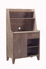 Wooden 1 Door Bakers Cabinet with 2 Top Shelves and 1 Drawer, Brown by Casagear Home