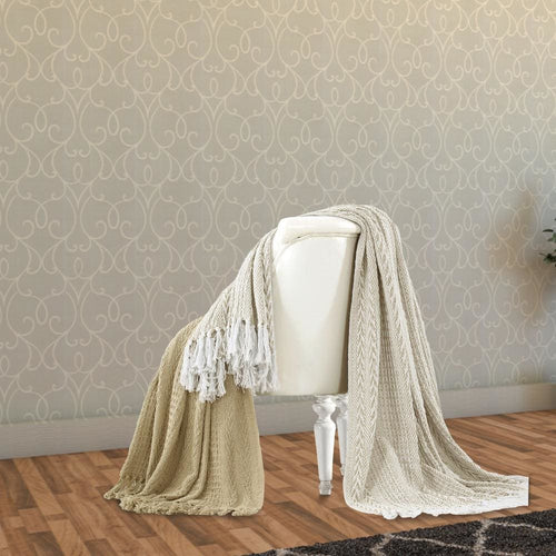 Latina Throw | Cotton | Decorative Fringe | Set of 2 | Brown