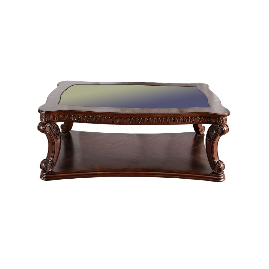 Coffee Table | Traditional | Carved Wood | Cabriole Legs | Brown