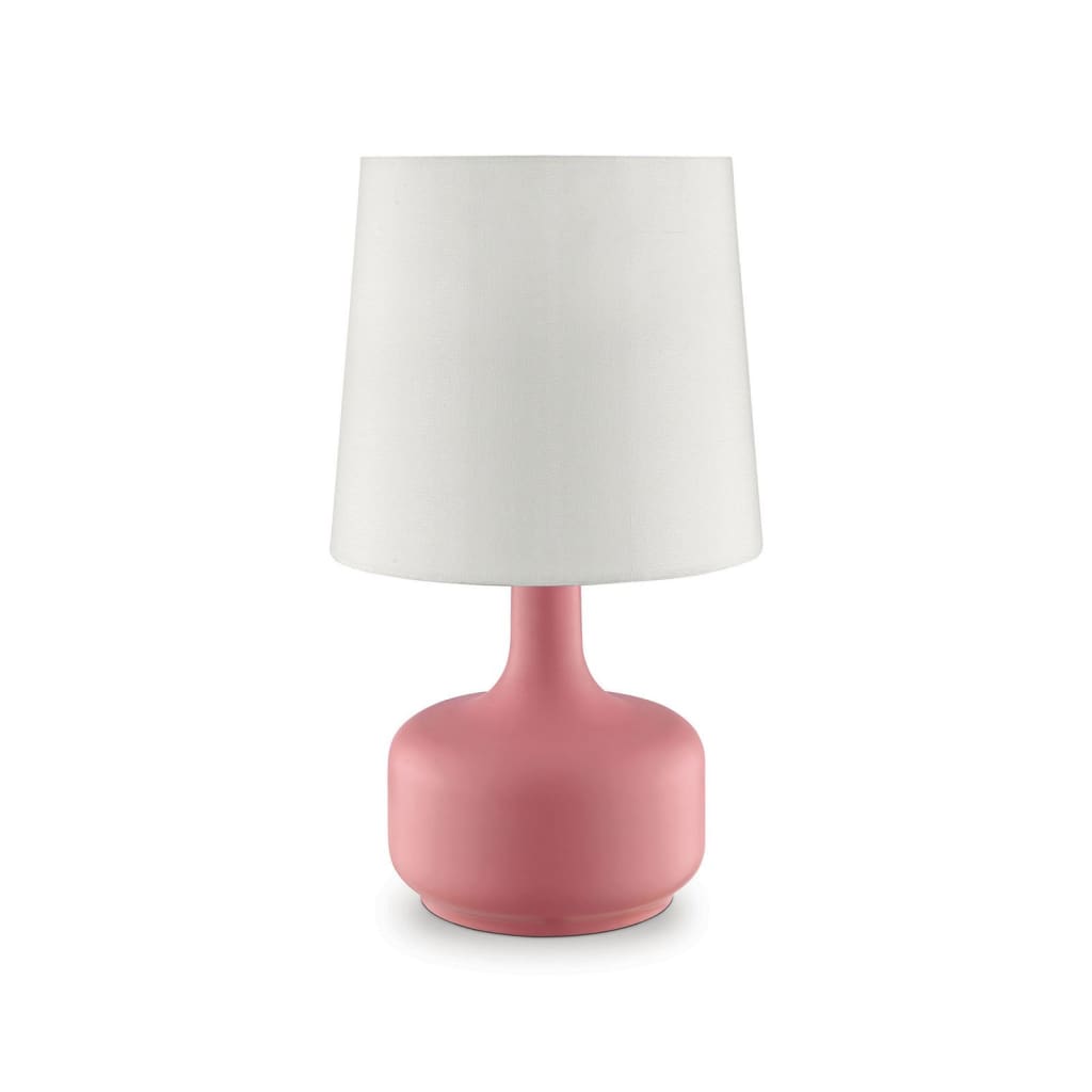 Table Lamp | Pot Belly Base | Matte Finish | 13" | Pink