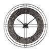 35" Round Metal Wall Clock with Roman Numerals, Gray By Casagear Home