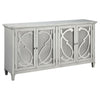 4 Panel Door Cabinet with Fluted Detail, Antique White By Casagear Home