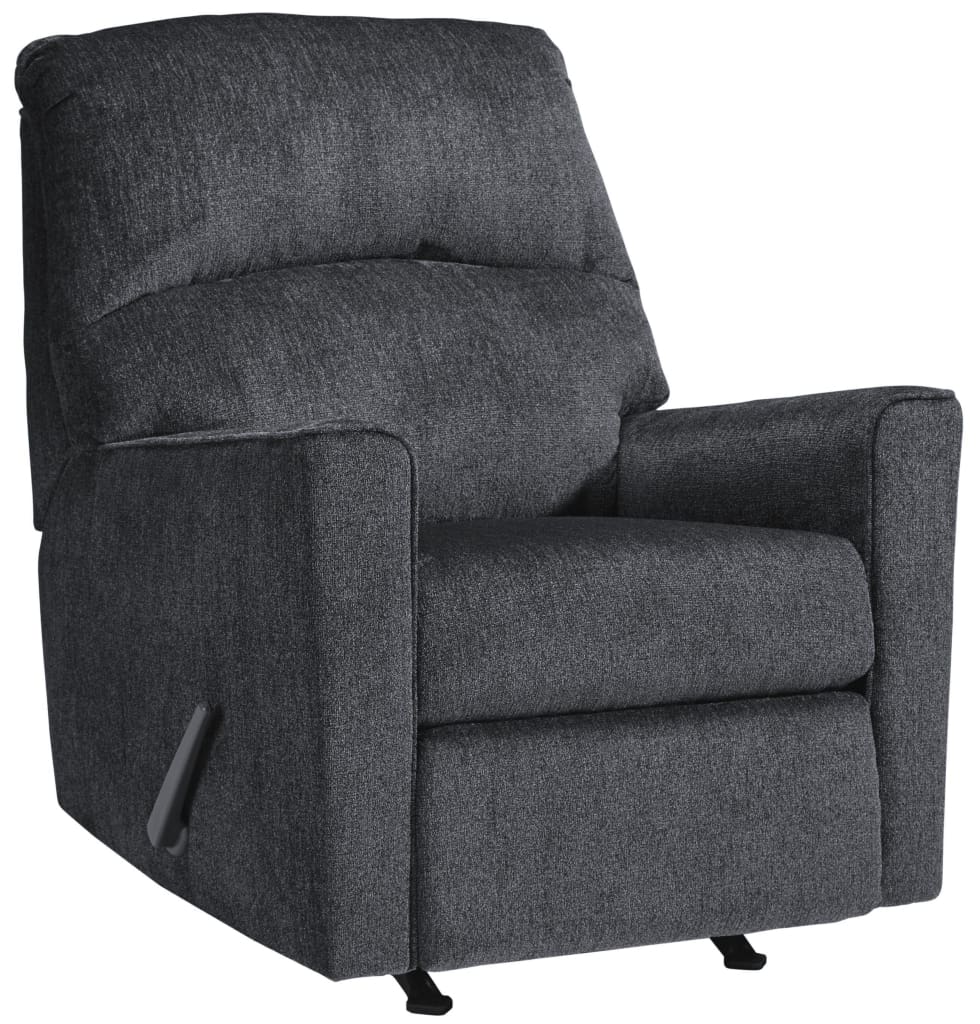 Rocker Recliner | Fabric Upholstered | Tufted Back | Charcoal Gray