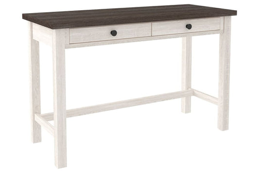 47" 2-Drawer Writing Desk with Block Legs, Gray and White By Casagear Home