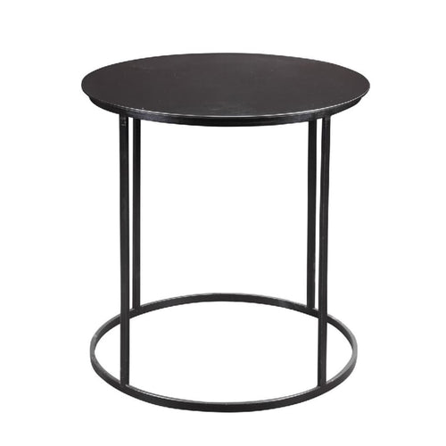 Side Table | Round Metal Frame | Tubular Legs | 20" | Black