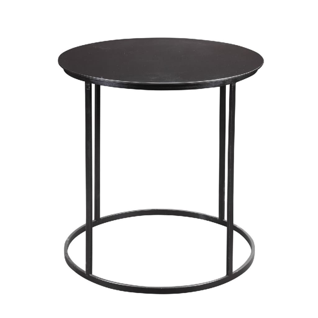 Side Table | Round Metal Frame | Tubular Legs | 20" | Black