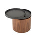 Wooden End Table with Swivel Tray Top Brown and Black By Casagear Home BM214822
