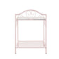 Glass Top Nightstand with and Bottom Shelf Pink BM215931