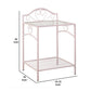 Glass Top Nightstand with and Bottom Shelf Pink BM215931