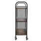 26 3-Tier Kitchen Cart with Mesh Panels Brown and Black By Casagear Home BM217103