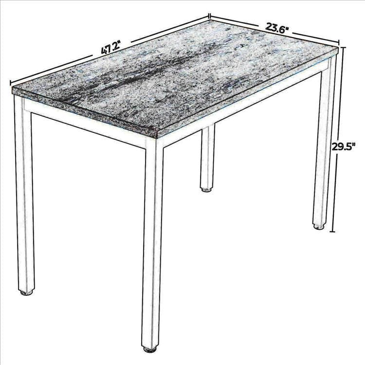 47 Wood Top Writing Desk with Metal Legs Brown and Black By Casagear Home BM217108