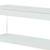 Contemporary Style Plastic TV Stand with Glass Side Panels White By Casagear Home BM217503