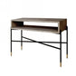 45" Concrete Top Console Table with Metal Base, Gray & Black By Casagear Home