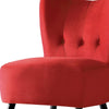 Armless Accent Chair with Button Tufted Flared Back Red By Casagear Home BM219779