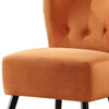 Armless Accent Chair with Button Tufted Flared Back Orange By Casagear Home BM219780