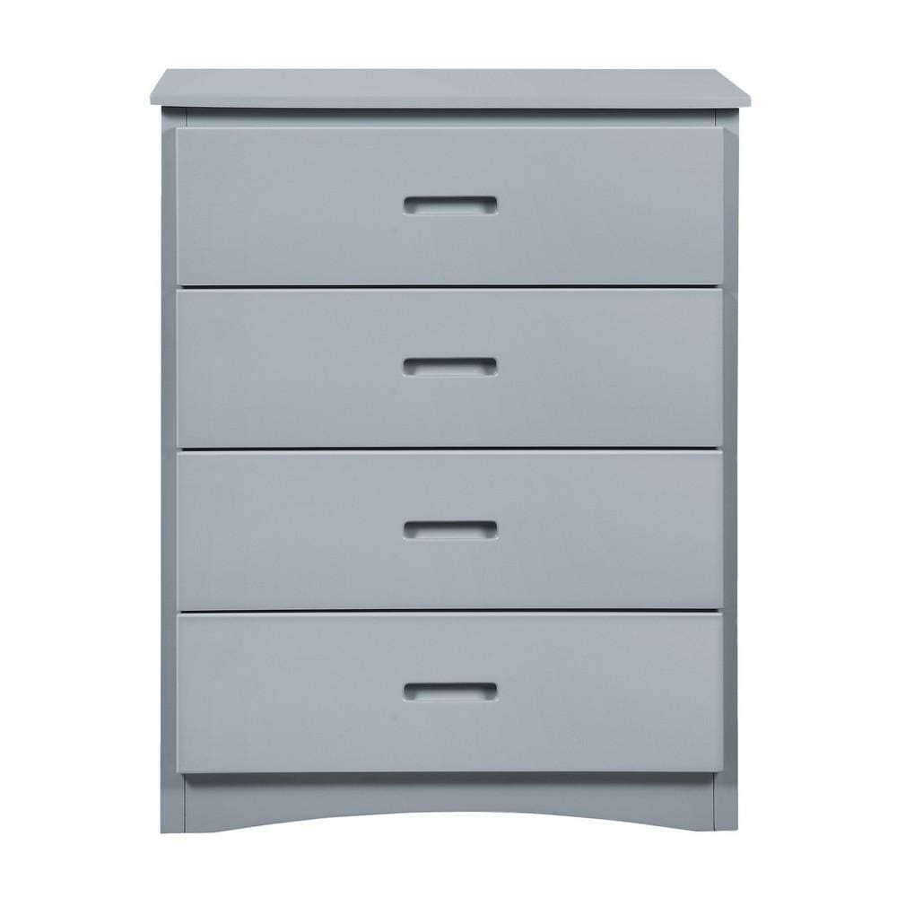 37" Wooden Chest with 4 Drawers and Recessed Handles, Gray By Casagear Home