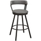 25 Leatherette Pub Chair with Metal Legs Set of 2 Gray By Casagear Home BM219936