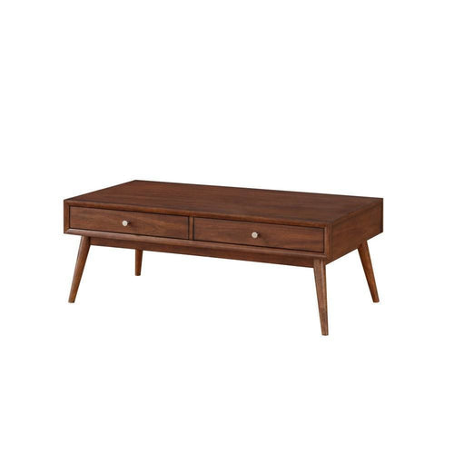 Coffee Table | Wood | 2 Drawer | Splayed Legs | Walnut Brown