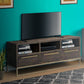 52" 3-Drawer TV Console with Sled Metal Base, Brown & Gold By Casagear Home