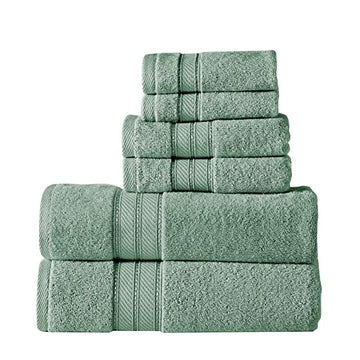 Bergamo Towel Set | 6 Piece | Spun Loft | Twill Weaving | Green
