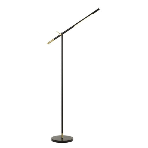 Floor Lamp | 10W | Adjustable Metal Frame | Black & Brass