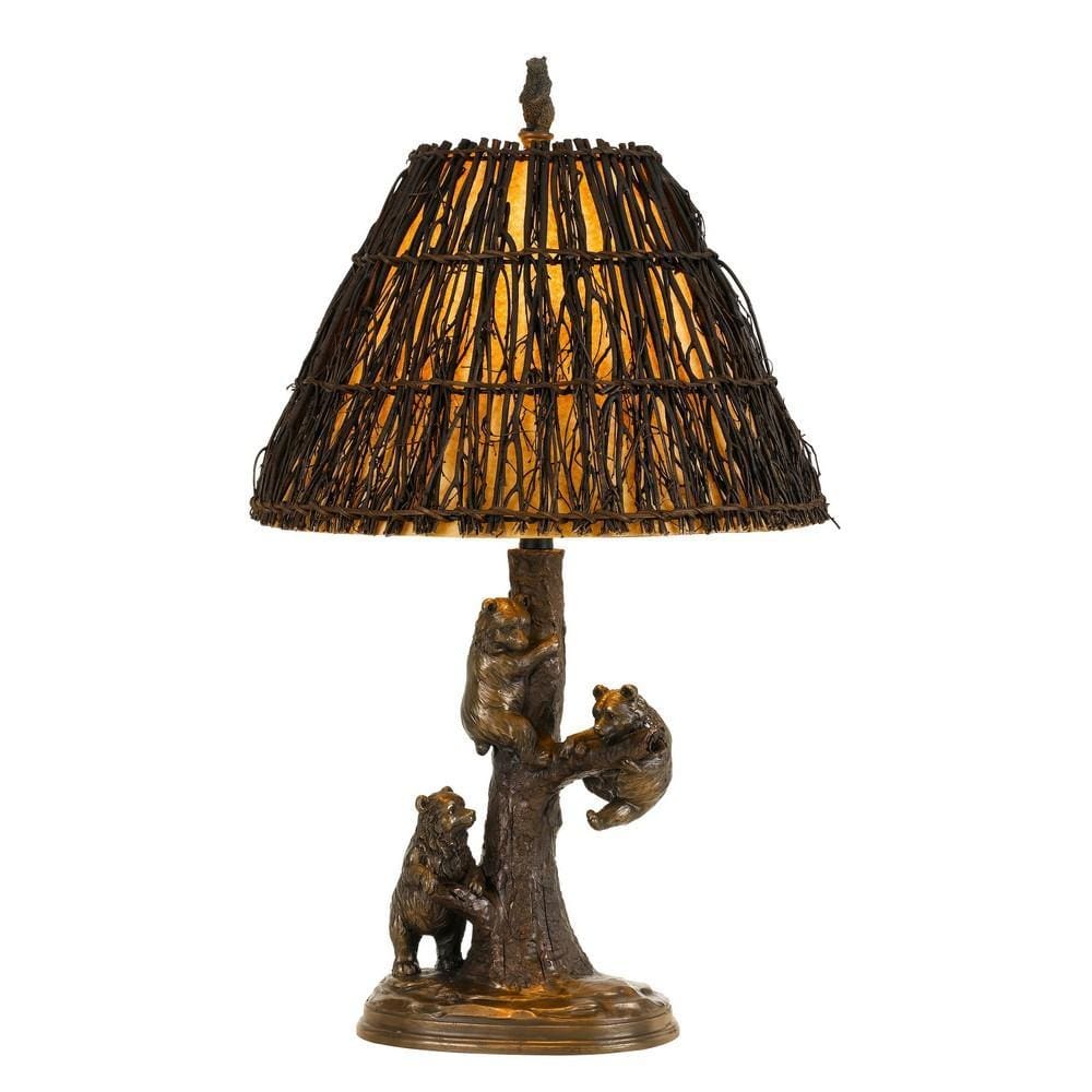 Table Lamp | 150W | Bear Design | Twig Shade | Bronze