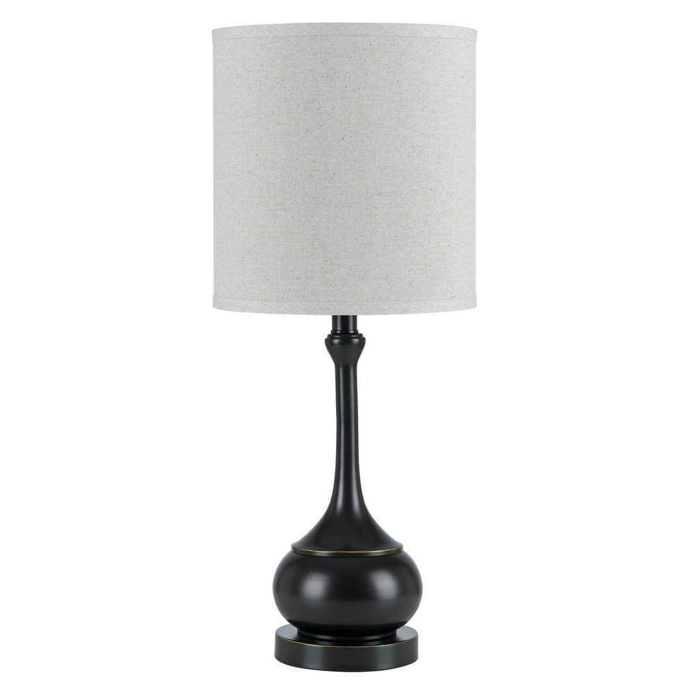 Accent Lamp | Bellied Metal Body | Drum Shade | Black