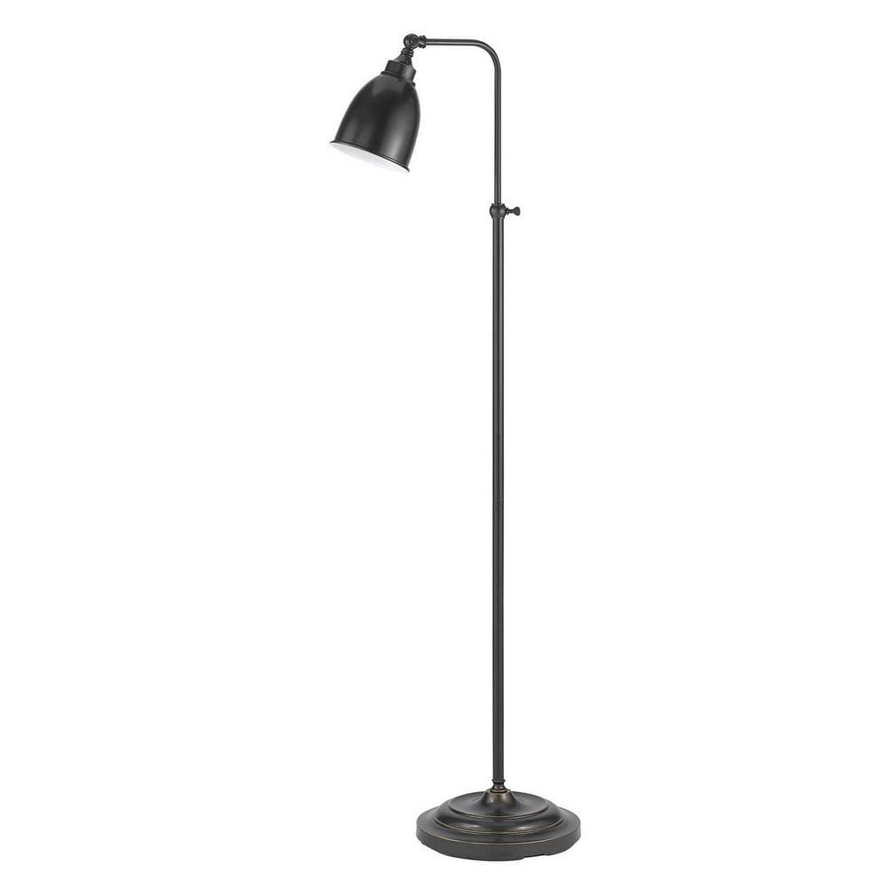 Floor Lamp | Round Metal | 62" | Adjustable Pole | Dark Bronze