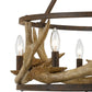 6 Bulb Metal Frame Chandelier with Resin Antler Design,Dark Bronze and Gold By Casagear Home BM225617